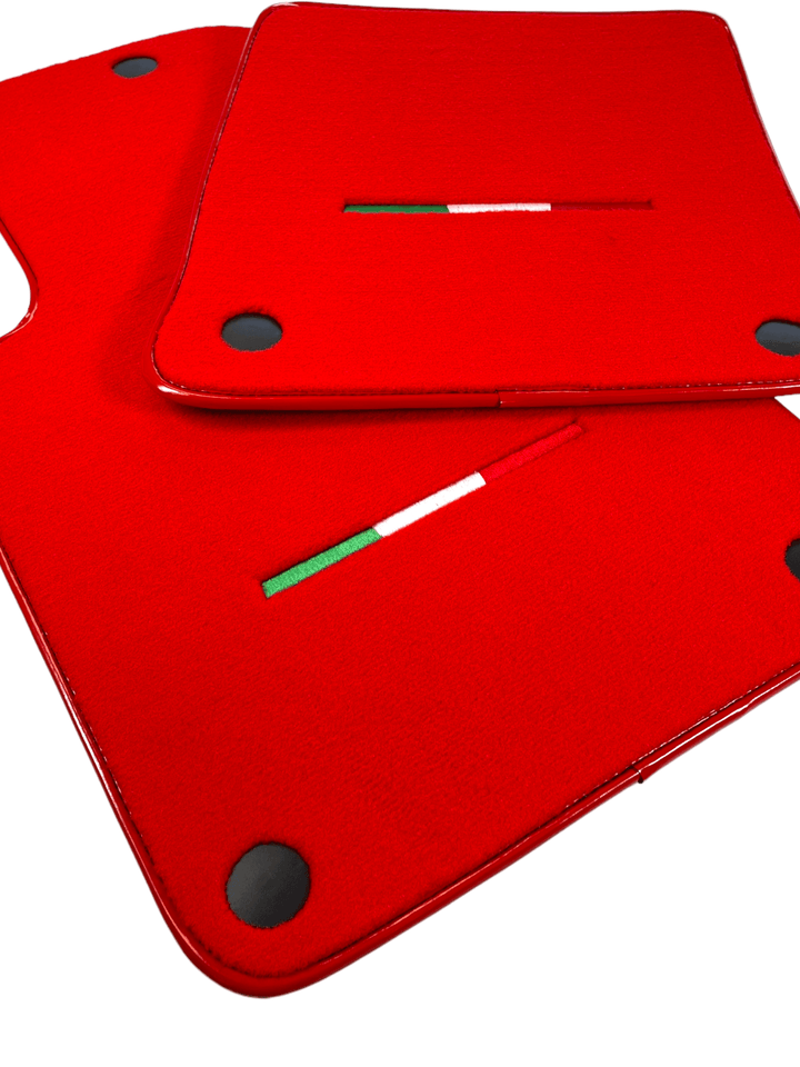 Red Floor Mats For Ferrari 599 Coupe 2006-2012 Italian Edition - Scuderia