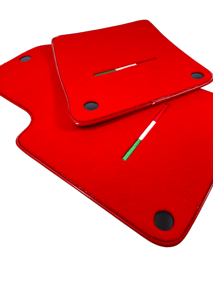 Red Floor Mats For Ferrari 599 Coupe 2006-2012 Italian Edition - Scuderia