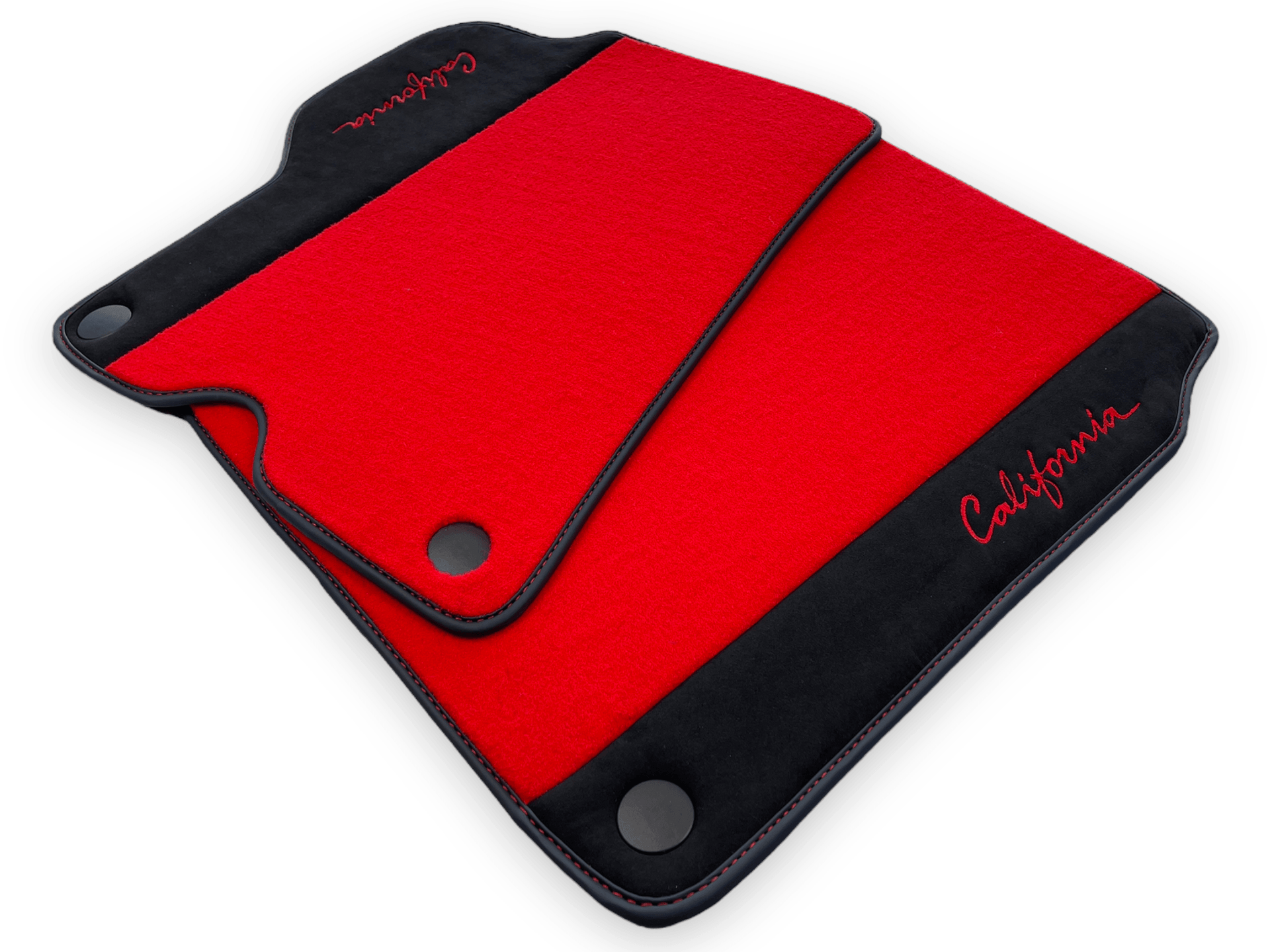 Red Floor Mats For Ferrari California 2008-2014 With Alcantara - Scuderia