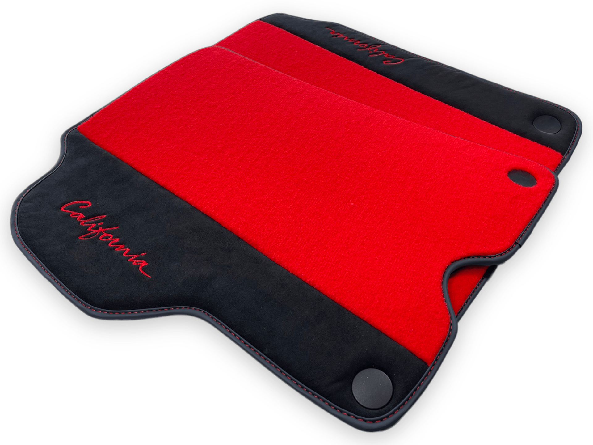 Red Floor Mats For Ferrari California 2008-2014 With Alcantara - Scuderia
