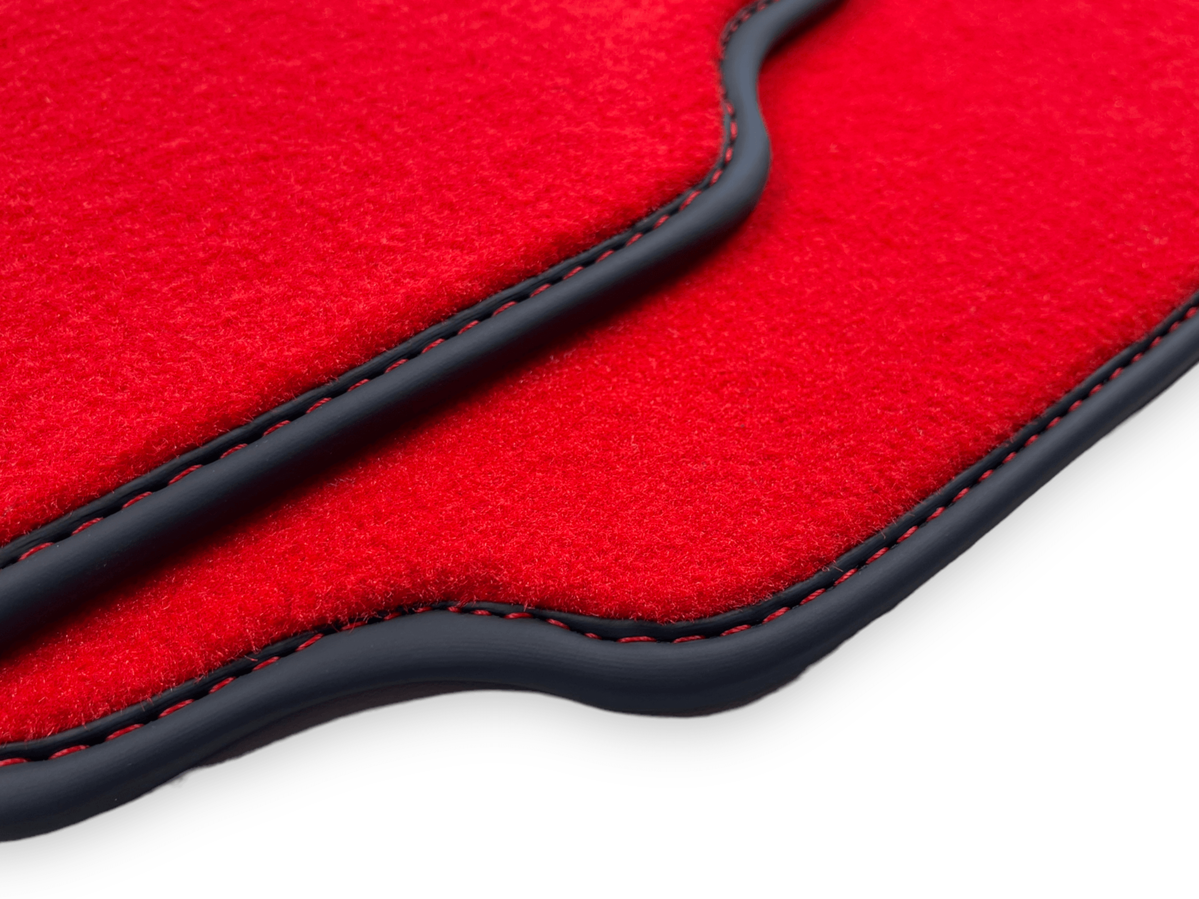 Red Floor Mats For Ferrari F430 2004-2009 With Alcantara Leather - Scuderia