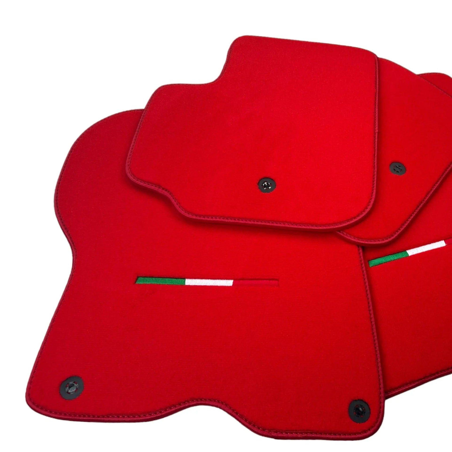 Red Floor Mats For Ferrari GTC4 Lusso (2016-2023) Italian Edition