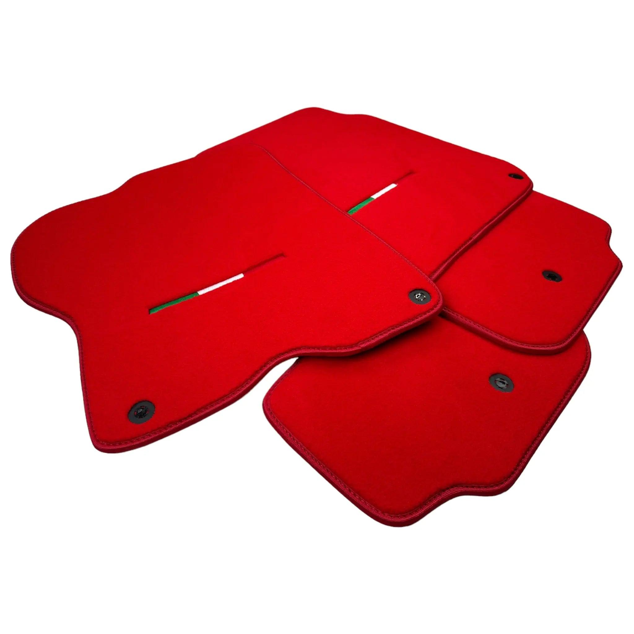 Red Floor Mats For Ferrari GTC4 Lusso (2016-2023) Italian Edition