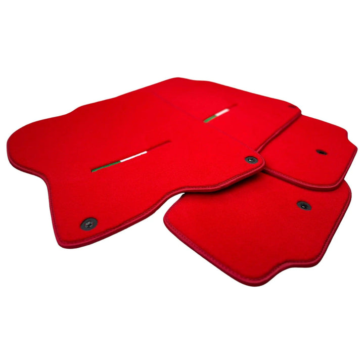 Red Floor Mats For Ferrari GTC4 Lusso (2016-2023) Italian Edition