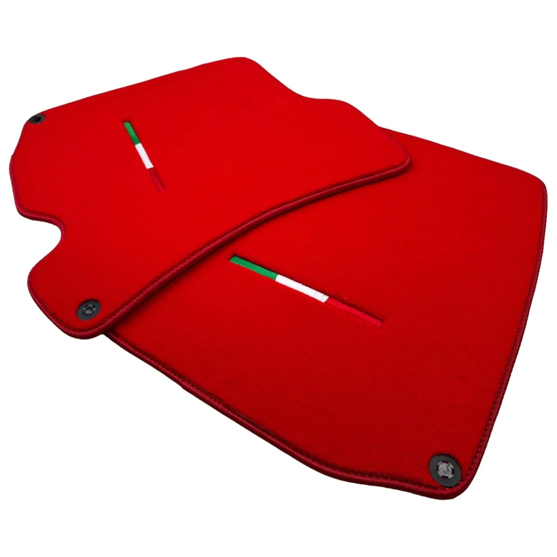 Red Floor Mats For Ferrari Roma (2021-2024) Italian Edition - Scuderia